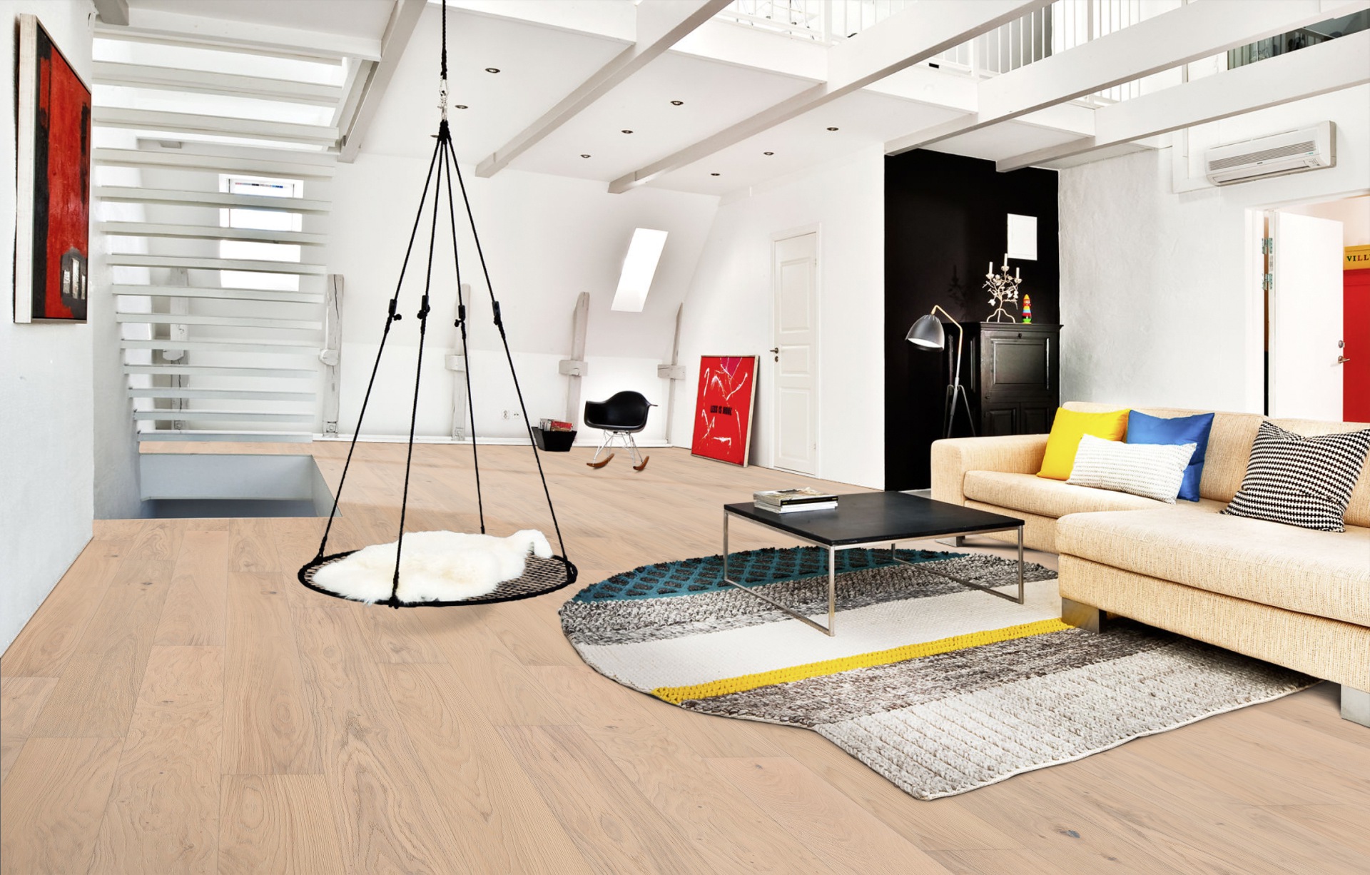 Паркетная доска Kahrs Песочная Дуб Эшторил Estoril 151N8AEKFVKW220 Lively 2266×187×15 фото в интерьере